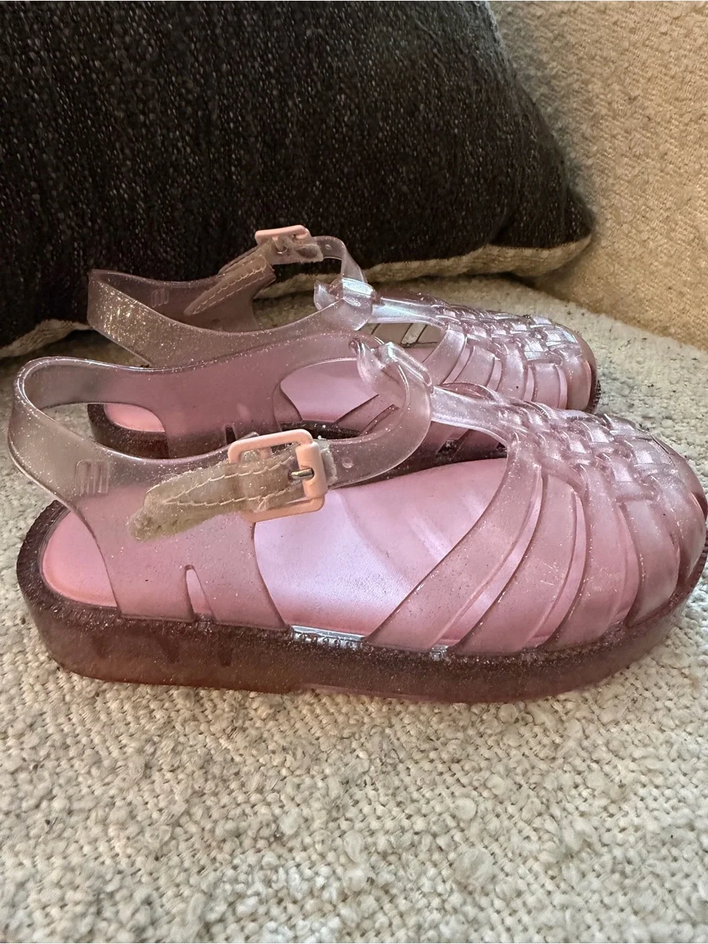 Mini Melissa Pink Glitter Jelly Sandals | Toddler Size 8  Worn Once